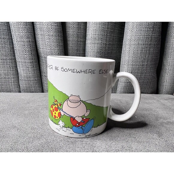 VTG Russ Berrie Coffee Mug Id Rather Be Somewhere Else Outdoors Schneider - Picture 6 of 9